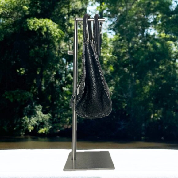 Dooney & Bourke Vintage Mini Tassel Tote Black Leather Silver Hardware EUC - Picture 5 of 14